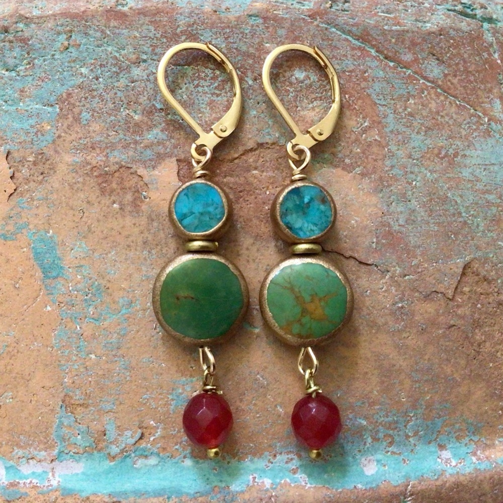 Turquoise Earrings Sundance Charm - Picture 1 of 11